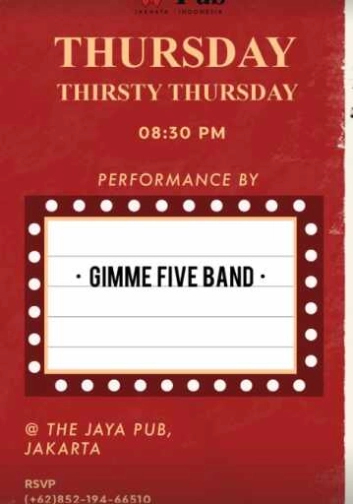 JAYA PUB MENTENG JAKARTA - THIRSTY THURSDAY