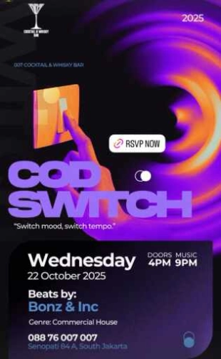 007 COCKTAIL & WHISKY BAR JAKARTA - COD SWITCH