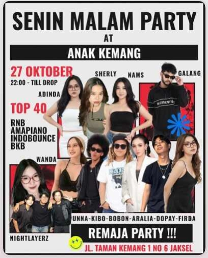 ANAK KEMANG CAFE JAKARTA - SENIN MALAM PARTY