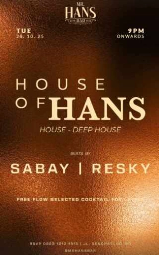 MR HANS BAR JAKARTA - HOUSE OF HANS