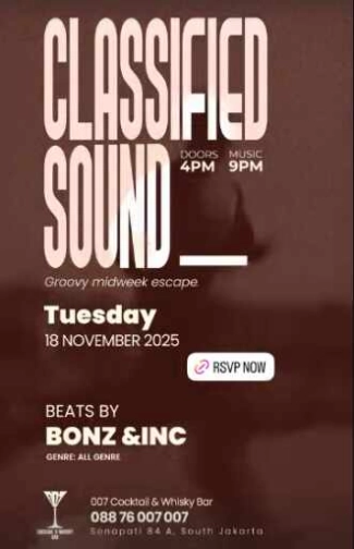 007 COCKTAIL & WHISKY BAR SENOPATI JAKARTA - CLASSIFIED SOUND