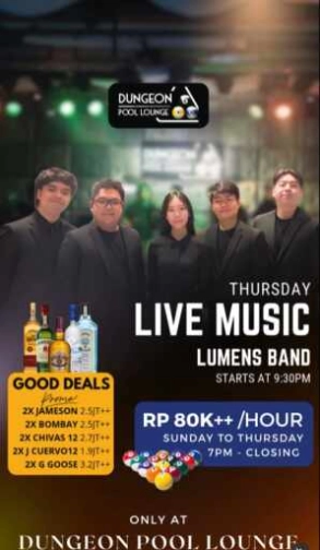DUNGEON POOL LOUNGE JAKARTA - THURSDAY
