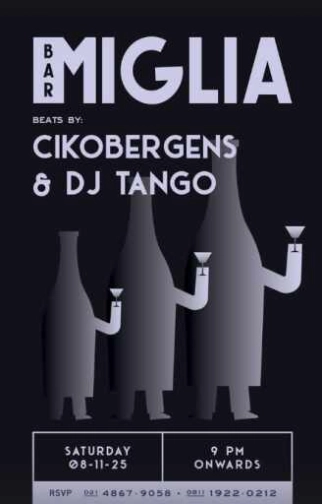 BAR MIGLIA SENOPATI JAKARTA - SATURDAY 