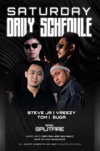 W SUPER CLUB TEBET JAKARTA - SATURDAY DAILY SCHEDULE