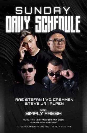 W SUPER CLUB TEBET JAKARTA - SUNDAY DAILY SCHEDULE