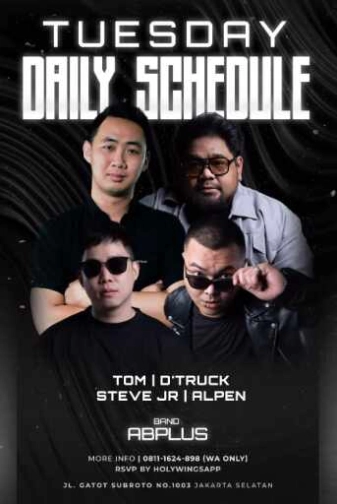 W SUPER CLUB TEBET JAKARTA - TUESDAY DAILY SCHEDULE