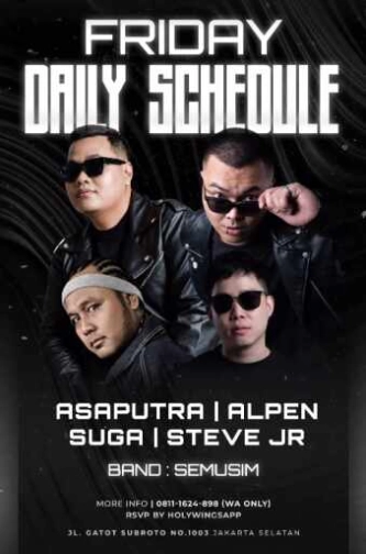W SUPER CLUB TEBET JAKARTA - FRIDAY DAILY SCHEDULE