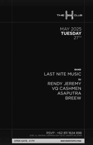 THE H CLUB SCBD JAKARTA - TUESDAY