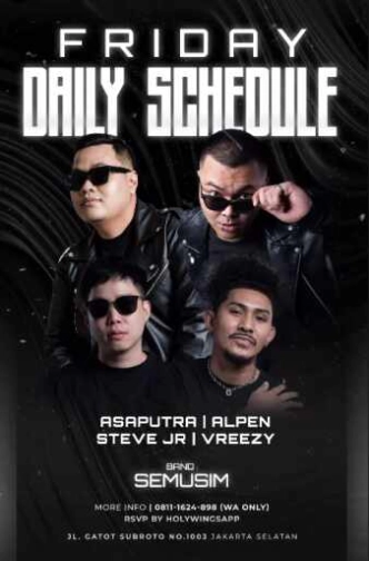 W SUPER CLUB TEBET JAKARTA - FRIDAY DAILY SCHEDULE