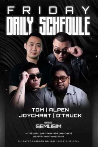 W SUPER CLUB TEBET JAKARTA - FRIDAY DAILY SCHEDULE