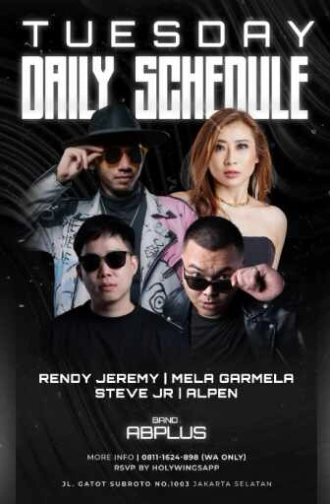 W SUPER CLUB TEBET JAKARTA - TUESDAY DAILY SCHEDULE