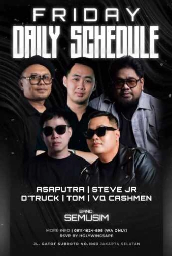W SUPER CLUB TEBET JAKARTA - FRIDAY DAILY SCHEDULE