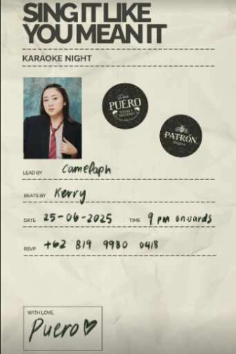 PUERO SENOPATI JAKARTA - SING IT LIKE YOU MEAN IT