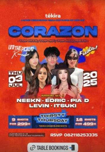 TEKIRA BLOK M JAKARTA - CORAZON