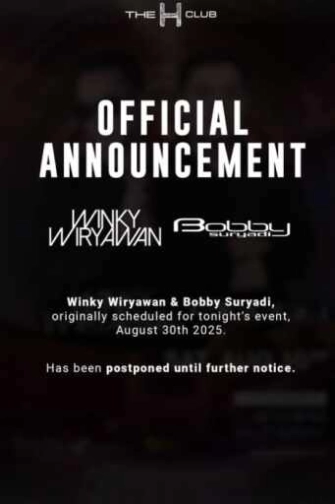 THE H CLUB SCBD JAKARTA - OFFICIAL ANNOUNCEMENT