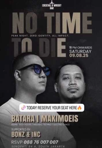 007 COCKTAIL & WHISKY BAR SENOPATI JAKARTA - NO TIME NO DIE