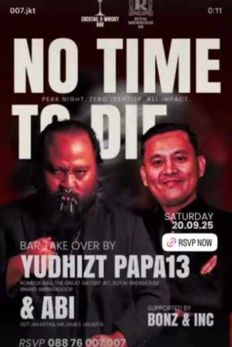 007 COCKTAIL & WHISKY BAR SENOPATI JAKARTA - NO TIME TO DIE