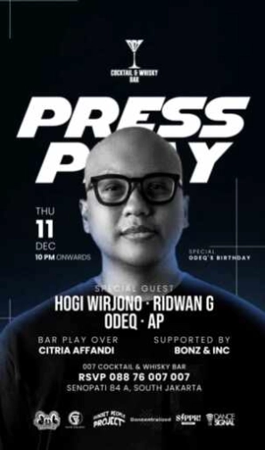 007 COCKTAIL & WHISKY BAR JAKARTA - PRESS PLAY