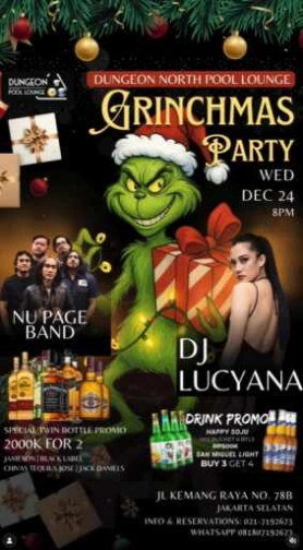 DUNGEON POOL LOUNGE KEMANG JAKARTA - GRINCHMAS PARTY
