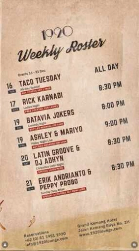 1920 LOUNGE KEMANG JAKARTA - SATURDAY