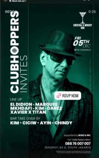 007 COCKTAIL & WHISKY BAR JAKARTA - CLUBHOPPERS