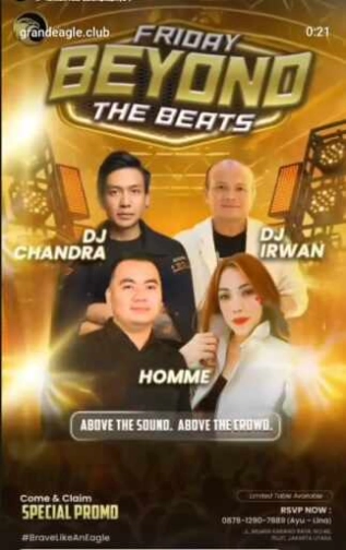 GRAND EAGLE CLUB PENJARINGAN JAKARTA - FRIDAY BEYOND THE BEATS