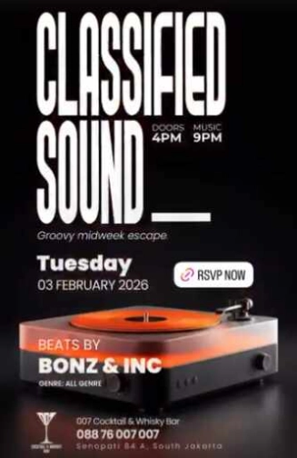 007 COCKTAIL & WHISKY BAR SENOPATI JAKARTA - CLASSIFIED SOUND