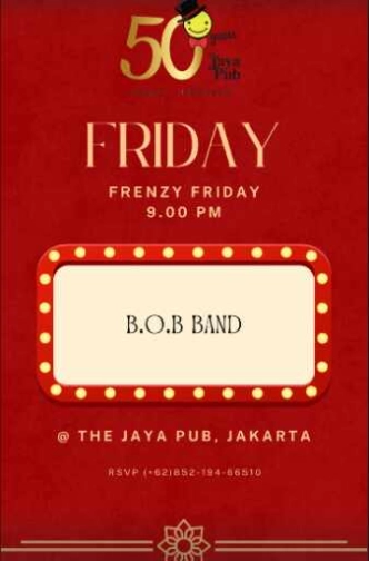 JAYA PUB MENTENG JAKARTA - FRENZY FRIDAY