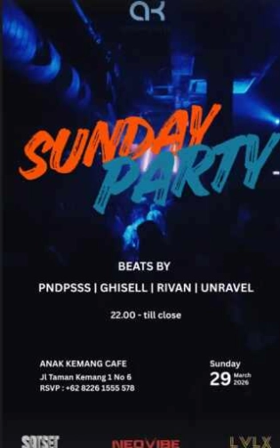 ANAK KEMANG CAFE JAKARTA - SUNDAY PARTY