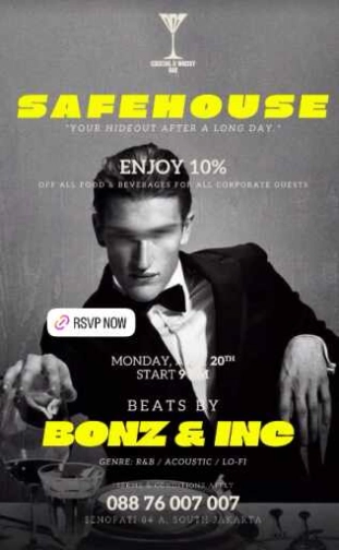 007 - COCKTAIL & WHISKY BAR SENOPATI JAKARTA - SAFEHOUSE