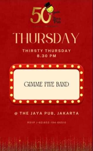 JAYA PUB MENTENG JAKARTA - THIRSTY THURSDAY