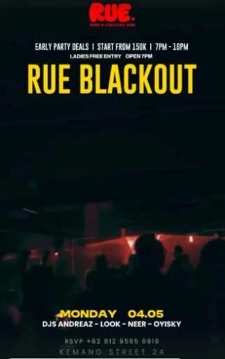RUE WINE AND COCKTAIL BAR KEMANG JAKARTA - RUE BLACKOUT